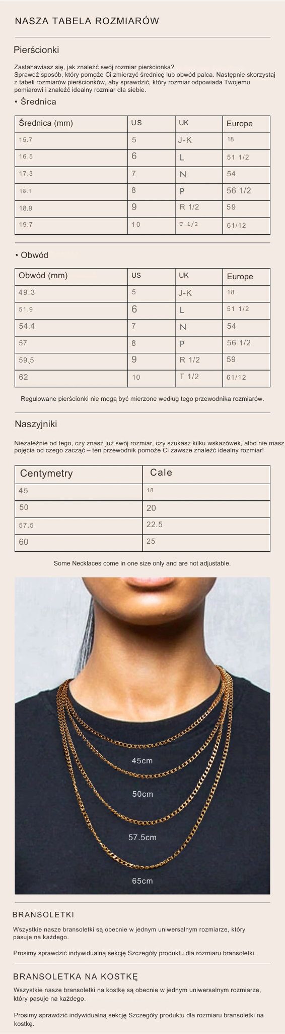 Tabela rozmiarów