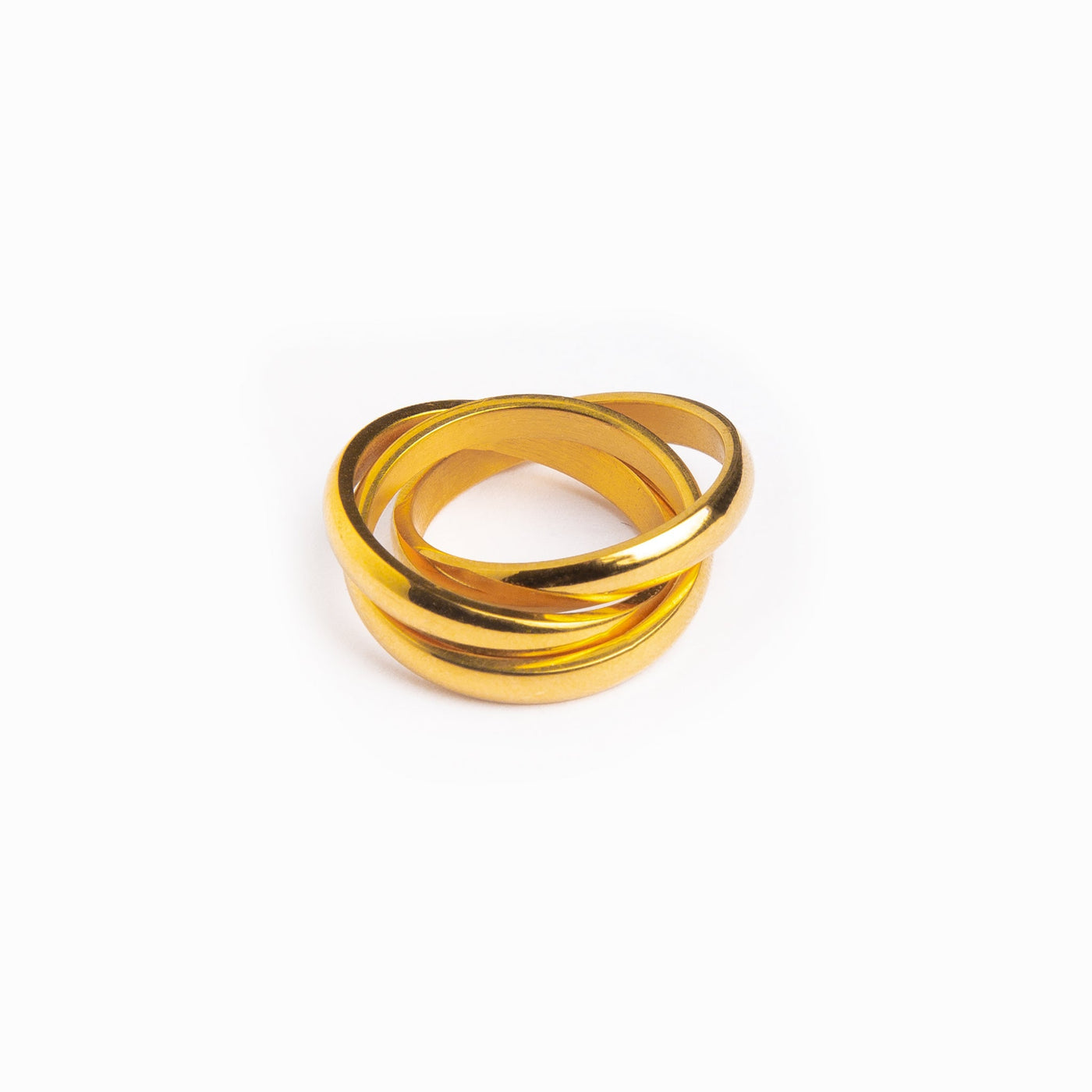 Havana Curb Ring Stack - Złoty