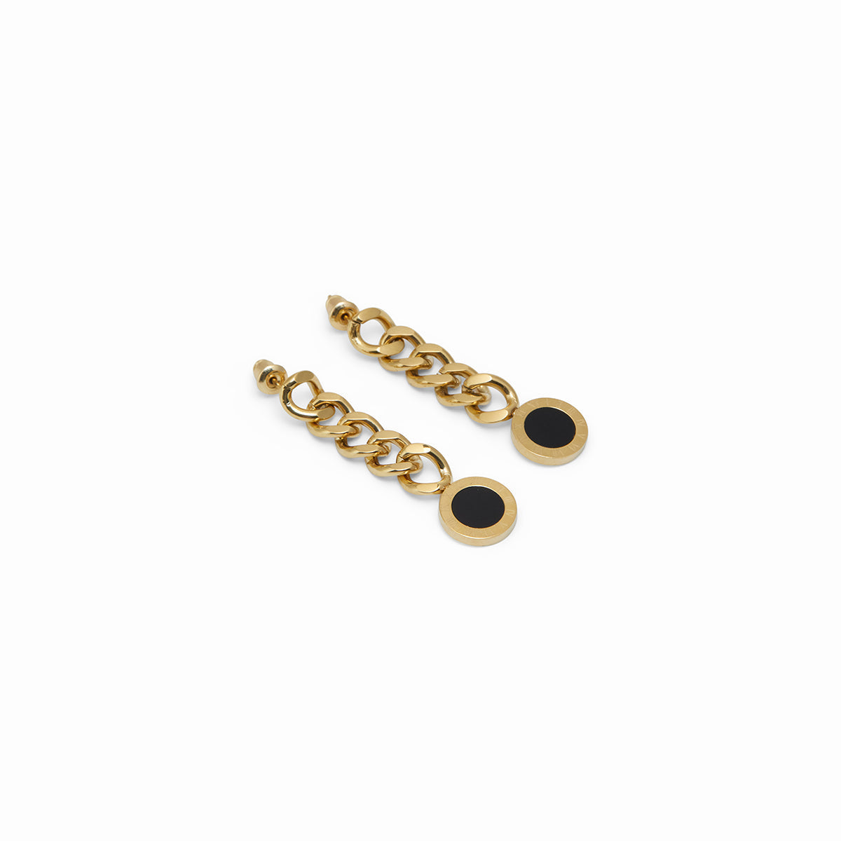 Kolczyki Dangle Kubańskie z Latin Onyx - Złote