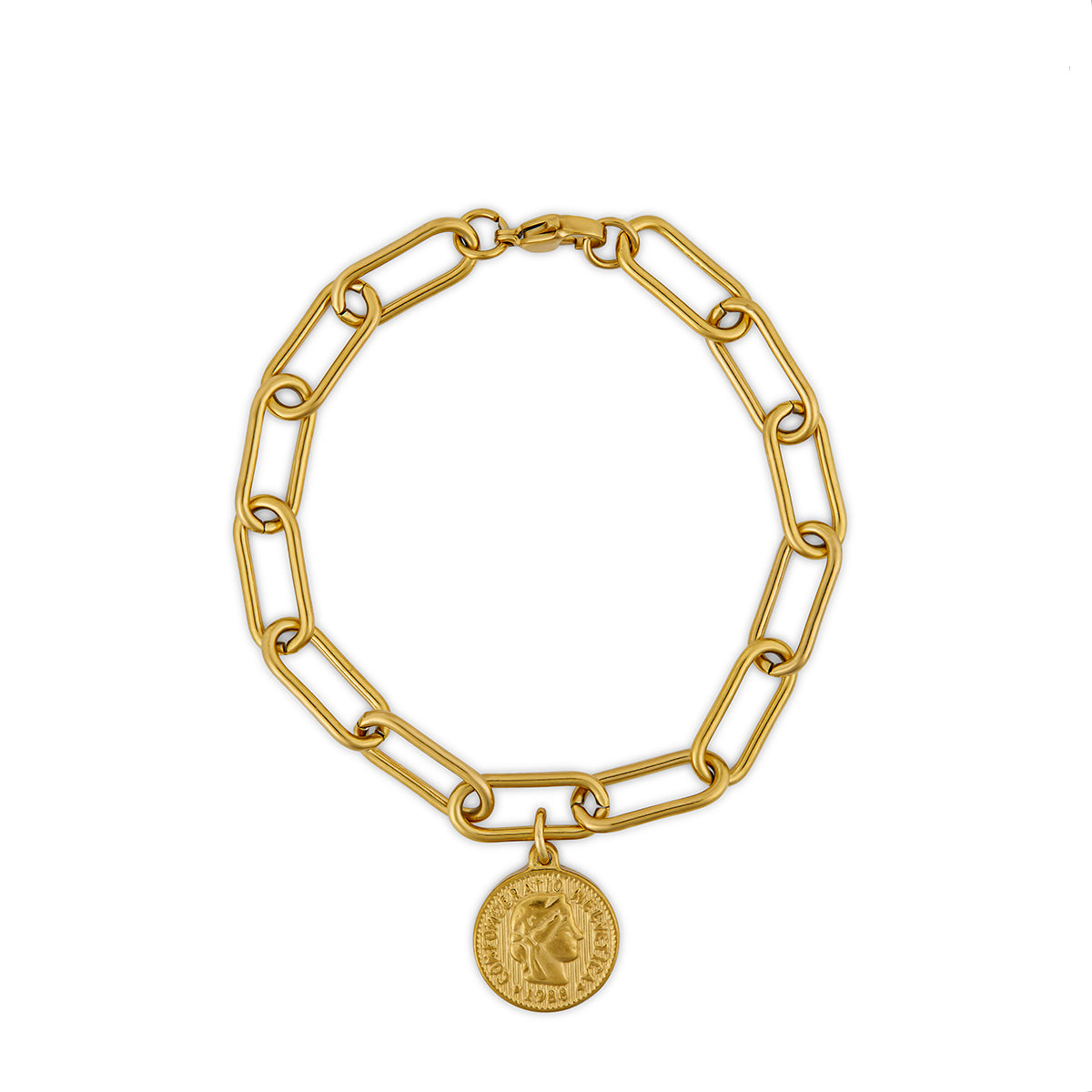 Bransoletka z zawieszką z łańcuchem 5 Cent - Złota
