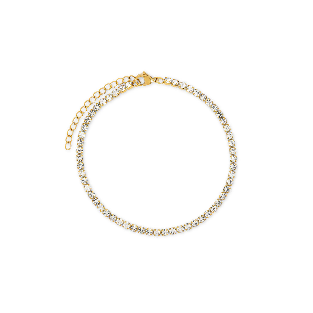 Bransoletka na kostkę Tennis Chain - Złota