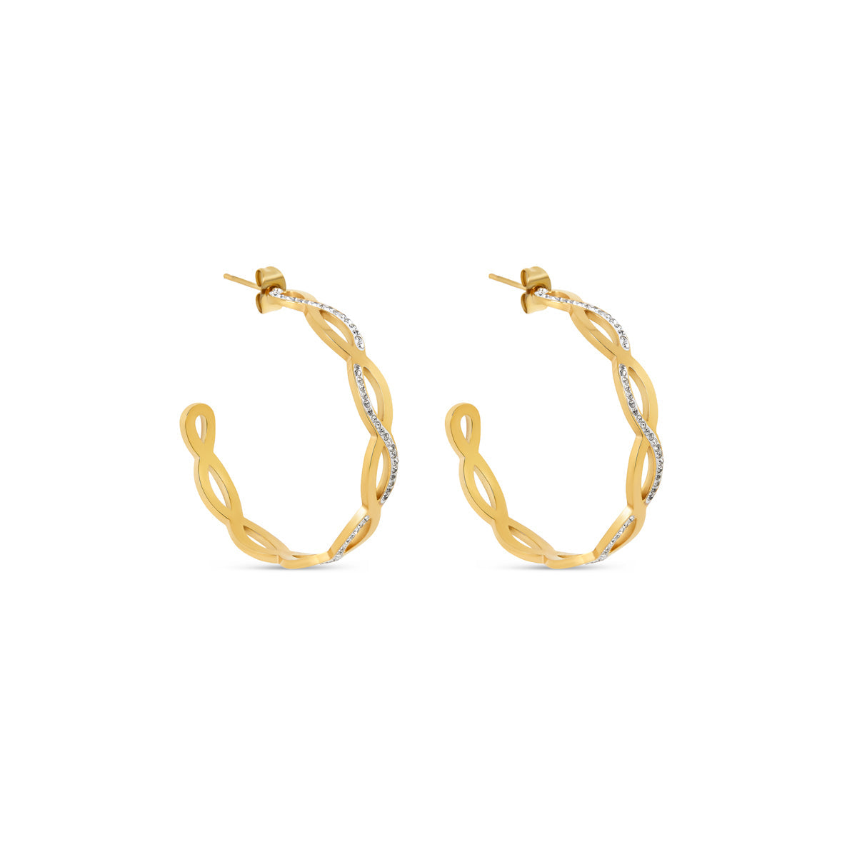 Kolczyki Amelia Interlace Hoop - Złote
