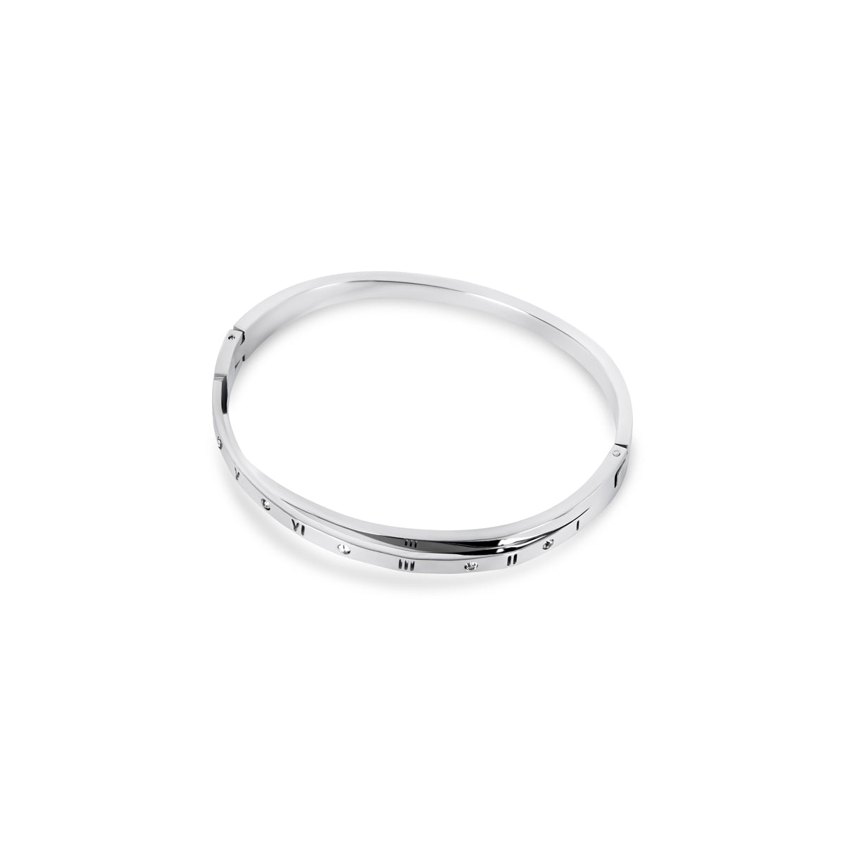 Bransoletka Bangle z Rzymskimi Cyframi - Srebrna