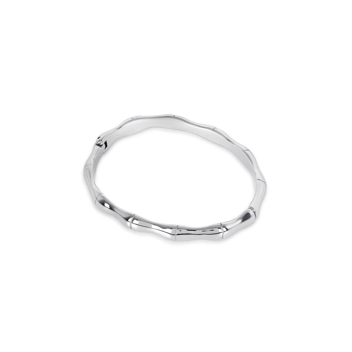 Bransoletka Bangle z Bambusa - Srebrna