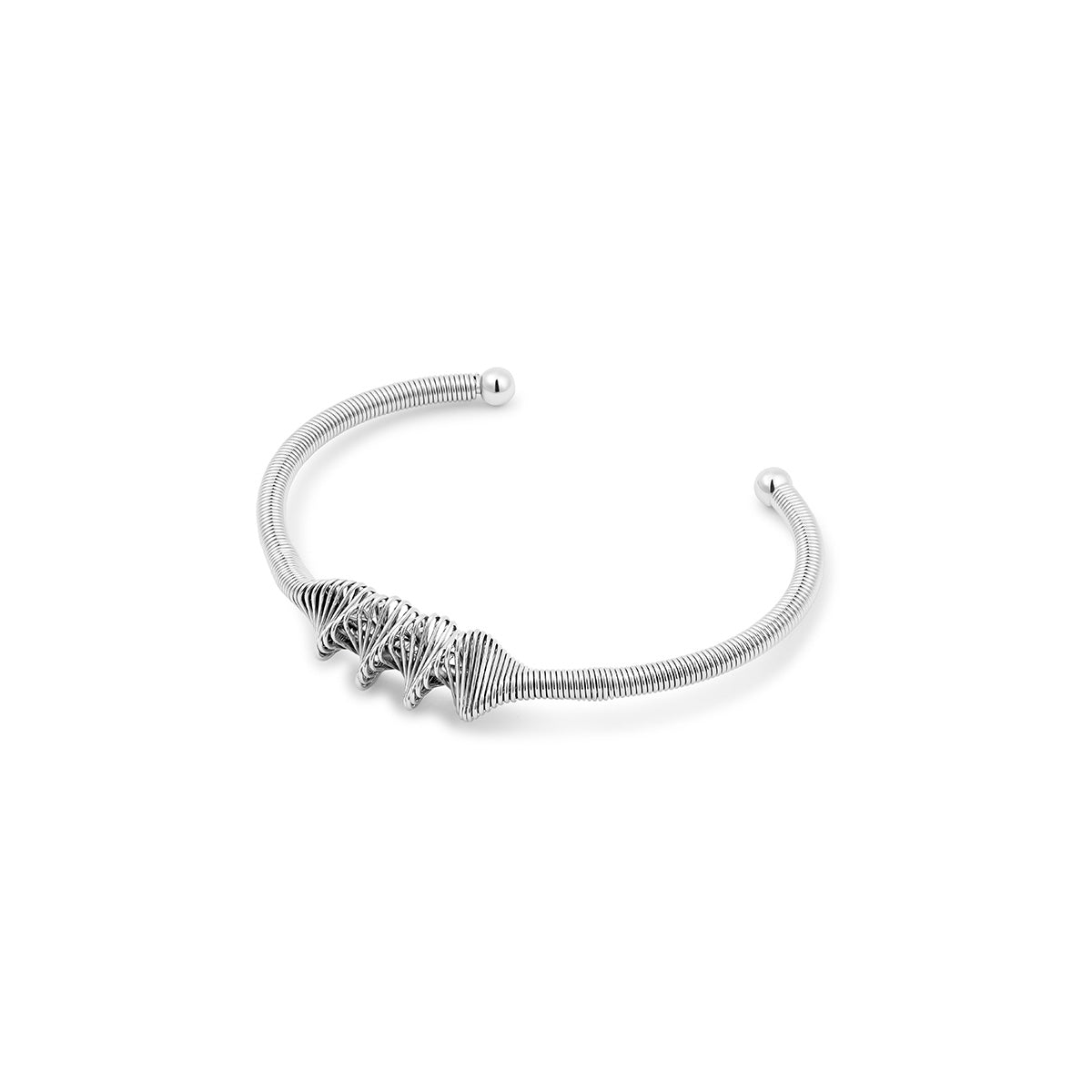 Bransoletka Bangle Fala - Srebrna