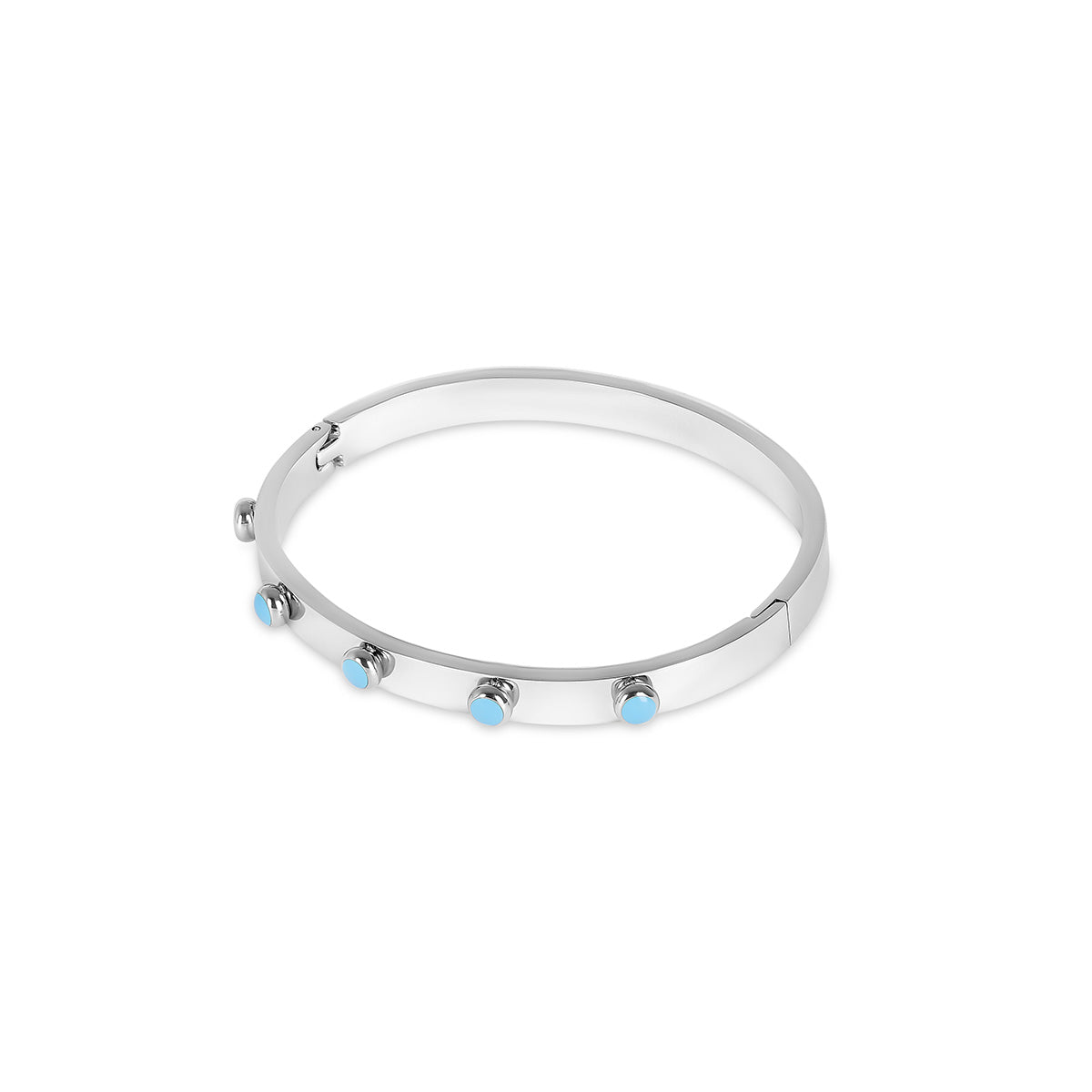 Bransoletka Bangle Aqua Stone - Srebrna