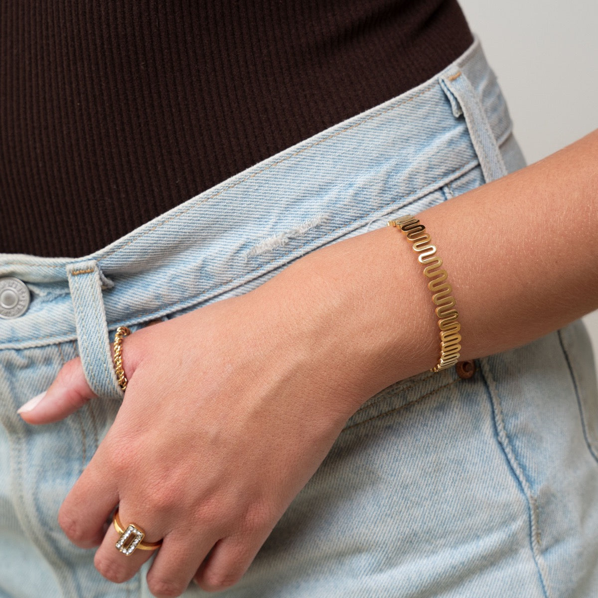 Bransoletka Bangle Ripple - Złota
