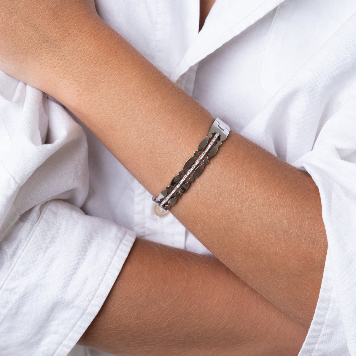 Bransoletka Bangle Addison Stone - Srebrna