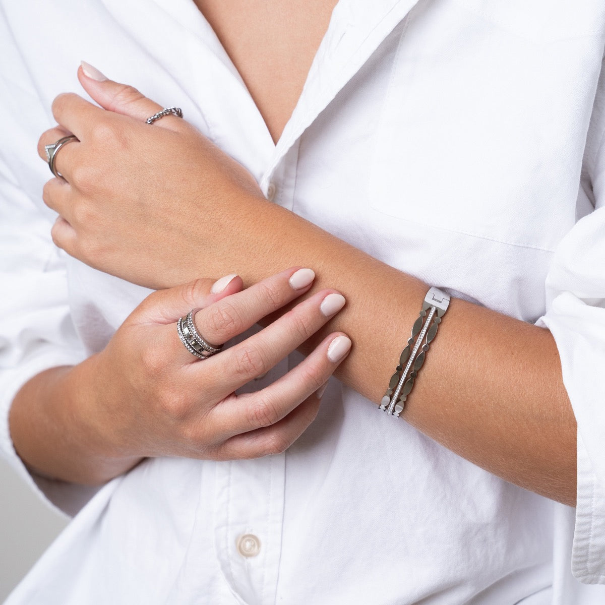 Bransoletka Bangle Addison Stone - Srebrna