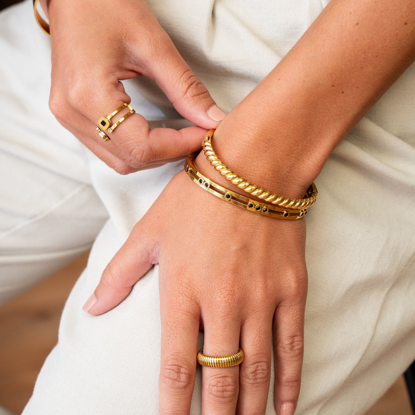 Bransoletka Bangle Croissant - Złota