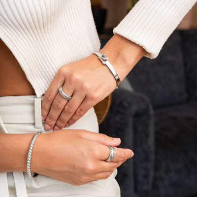 Paphos Luxe Stone Ring - Srebro