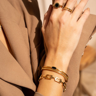 Bransoletka Geometric Bangle - Złota
